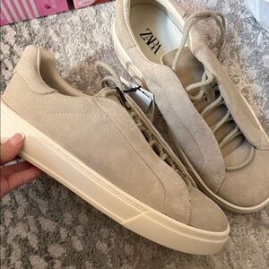 Zara Men's Light Beige Casual Sneakers